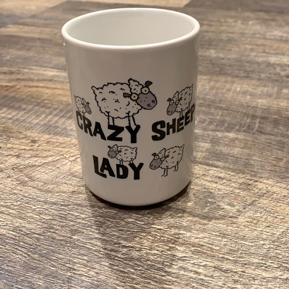 Large Glow in the Dark Crazy Sheep Lady Mug